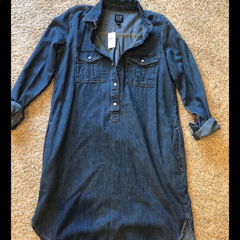 Gap jean shirt dress size xs new